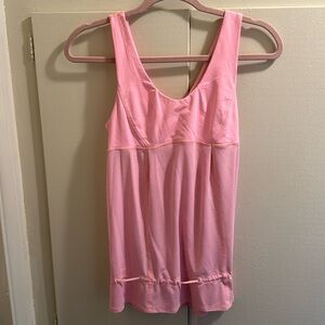 Lululemon Running Tank Top pink Drape Back Drawstring Waist Size 8